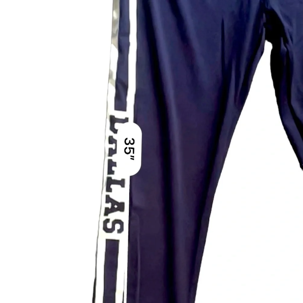 LYDAA activewear joggers navy blue stretch side stripes Dallas NWT Women L/XL